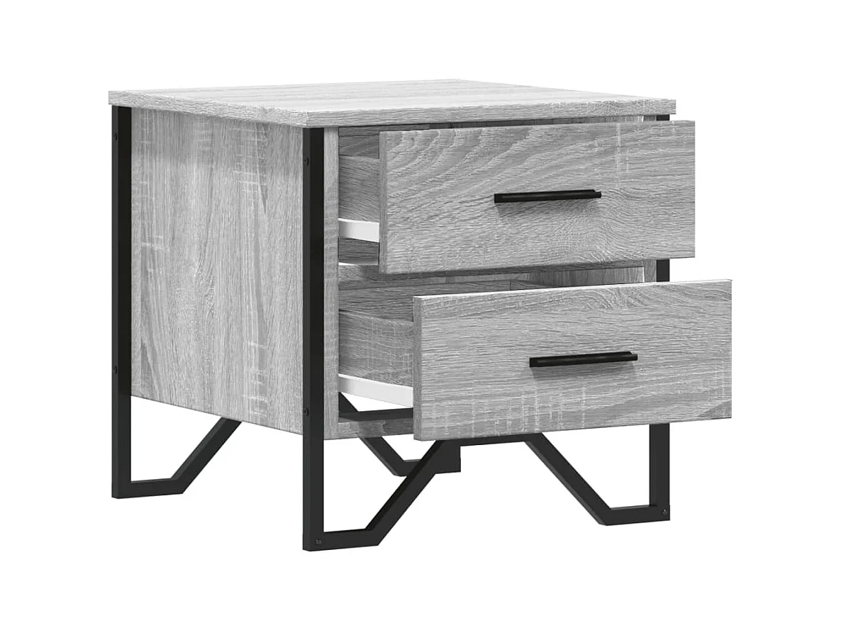 Hanne  Tables de chevet 2 pcs sonoma gris 40x41x40cm bois d'ingénierie