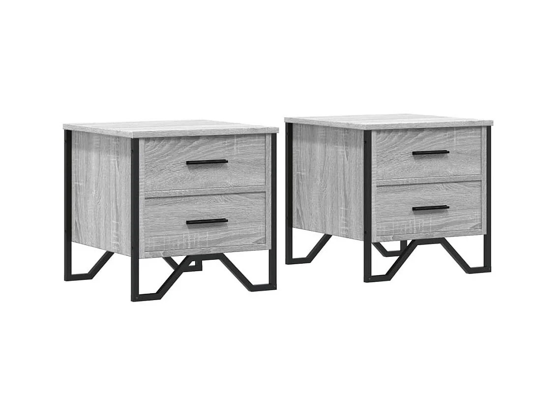 Hanne  Tables de chevet 2 pcs sonoma gris 40x41x40cm bois d'ingénierie