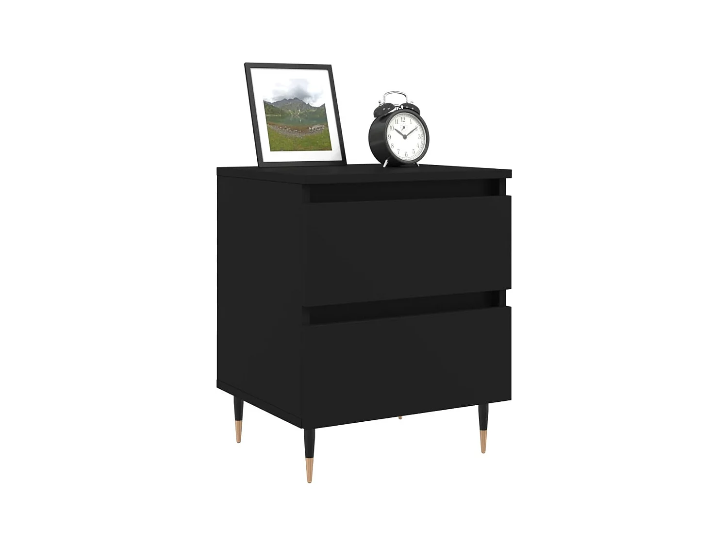 Tjeerd-Jan  Table de chevet Noir 40x35x50 cm Bois d’ingénierie