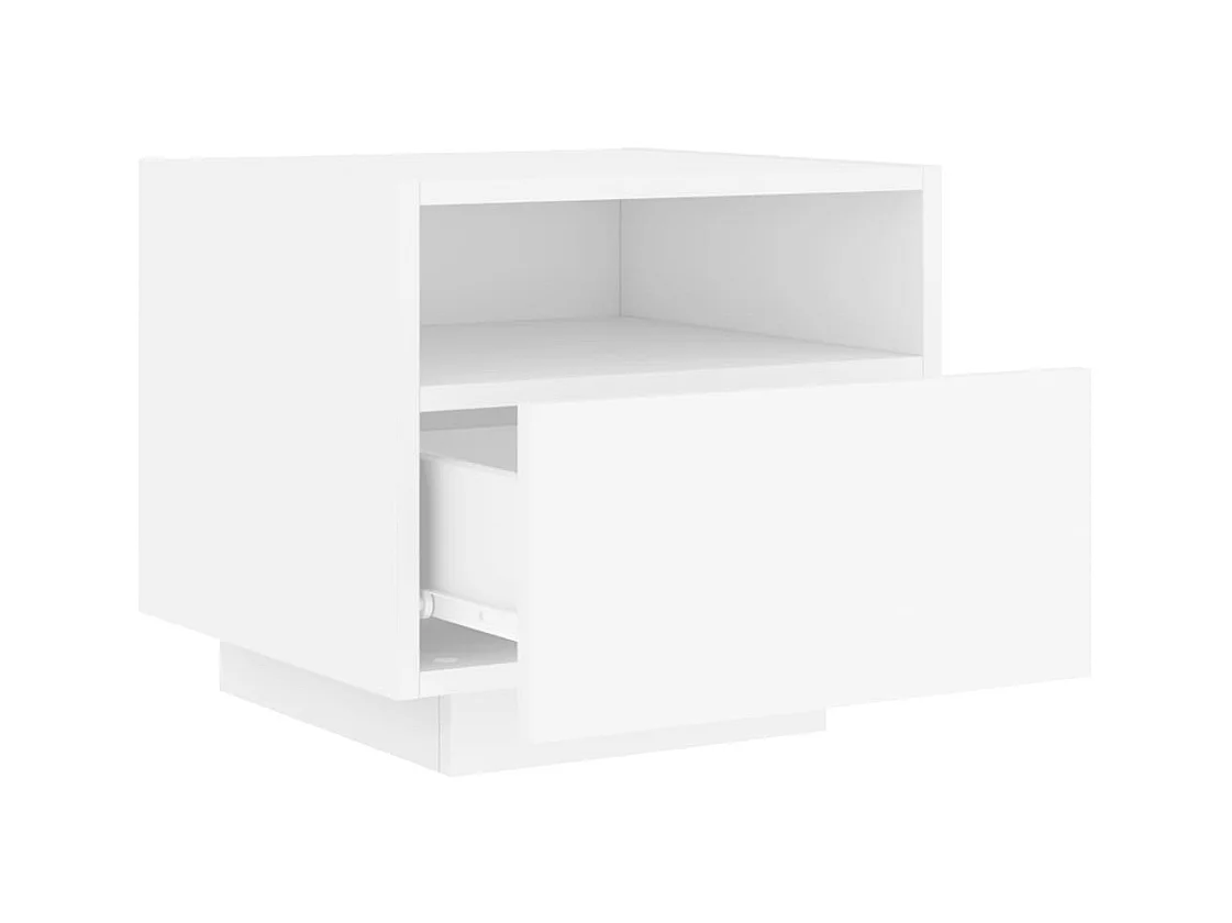 Simo  Armoires de chevet avec lumières LED 2 pcs blanc 40x39x37 cm