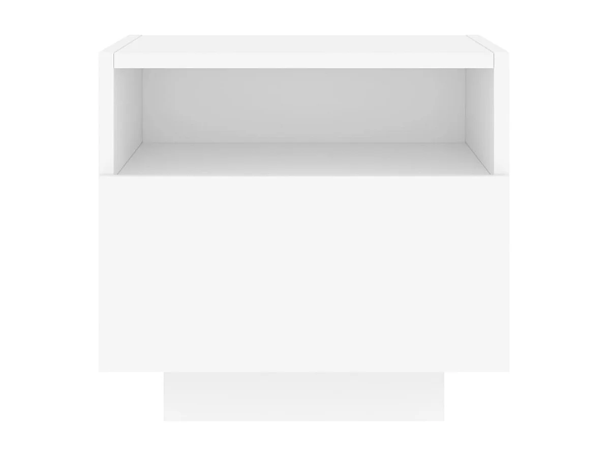 Simo  Armoires de chevet avec lumières LED 2 pcs blanc 40x39x37 cm