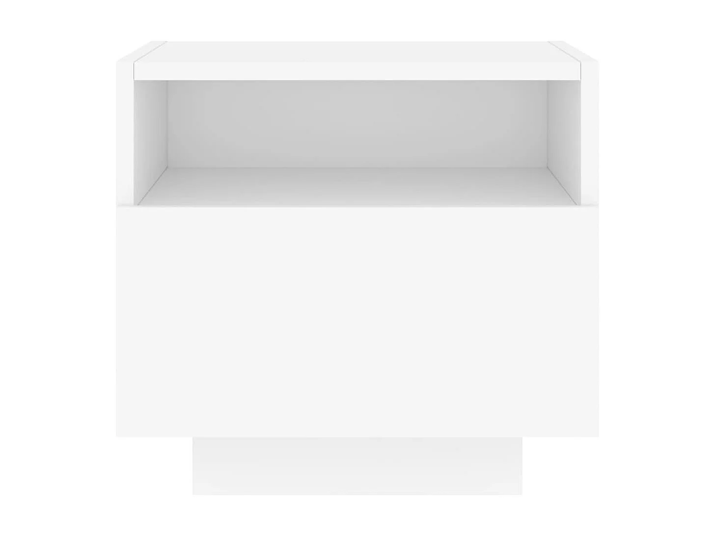 Simo  Armoires de chevet avec lumières LED 2 pcs blanc 40x39x37 cm