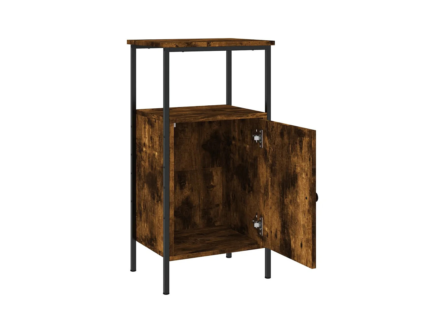 Wellford  Table de chevet chêne fumé 41x31x80 cm bois d'ingénierie