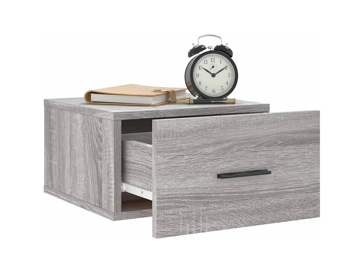 Ulfvin  Table de chevet murale sonoma gris 35x35x20 cm