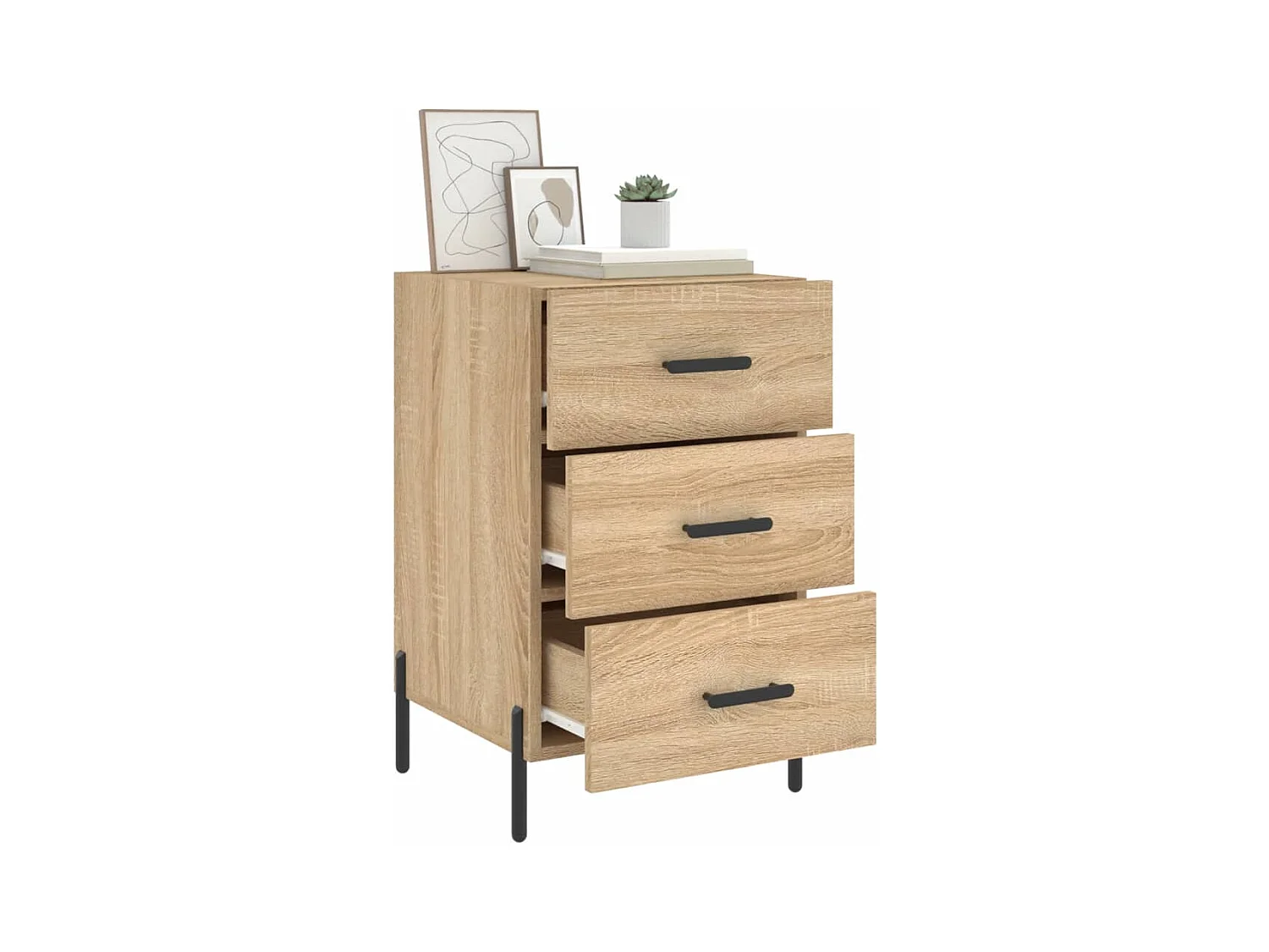 Linne  Table de chevet chêne sonoma 40x40x66 cm bois d'ingénierie