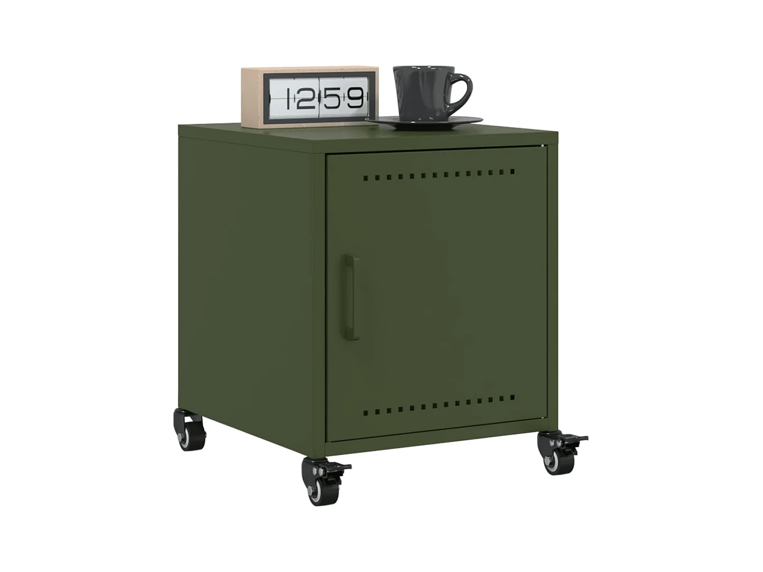 Crestline  Table de chevet vert olive 36x39x43,5 cm acier