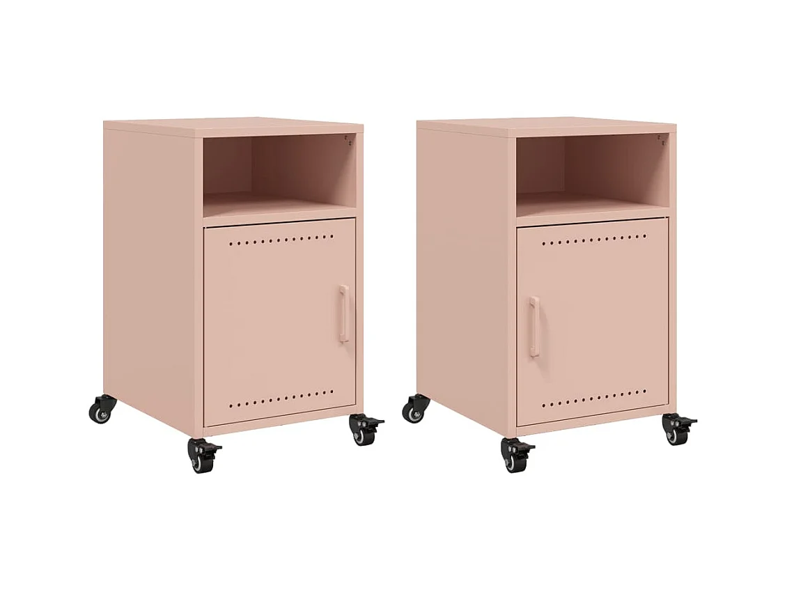 Jana  Tables de chevet 2 pcs rose 36x39x59 cm acier