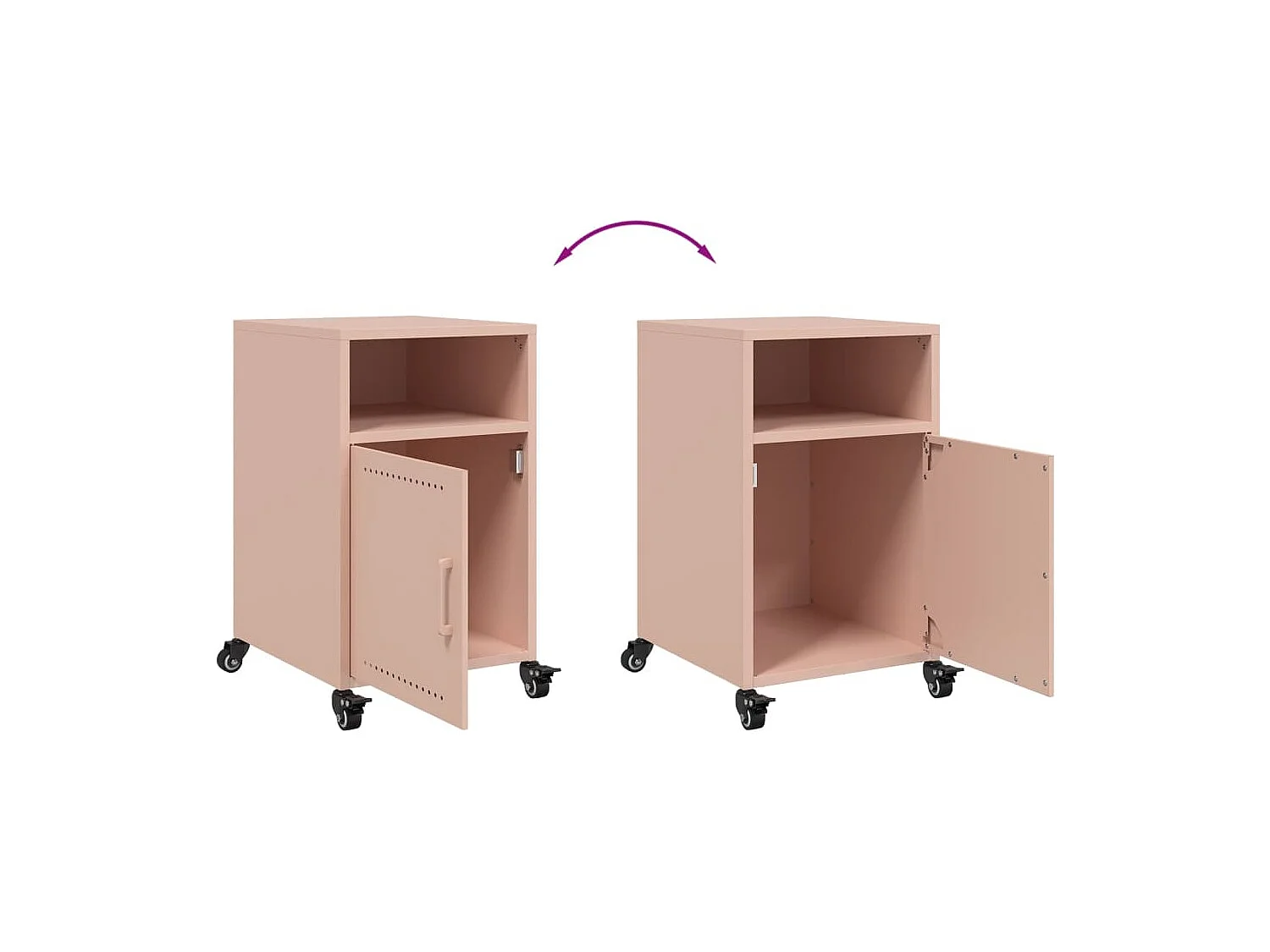 Jana  Tables de chevet 2 pcs rose 36x39x59 cm acier
