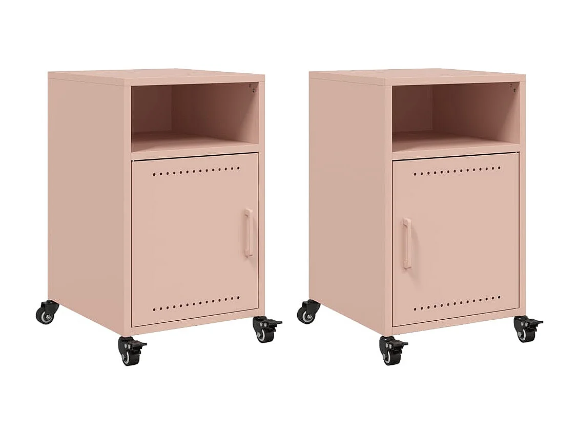 Jana  Comodini 2 pz Rosa 36x39x59 cm in Acciaio