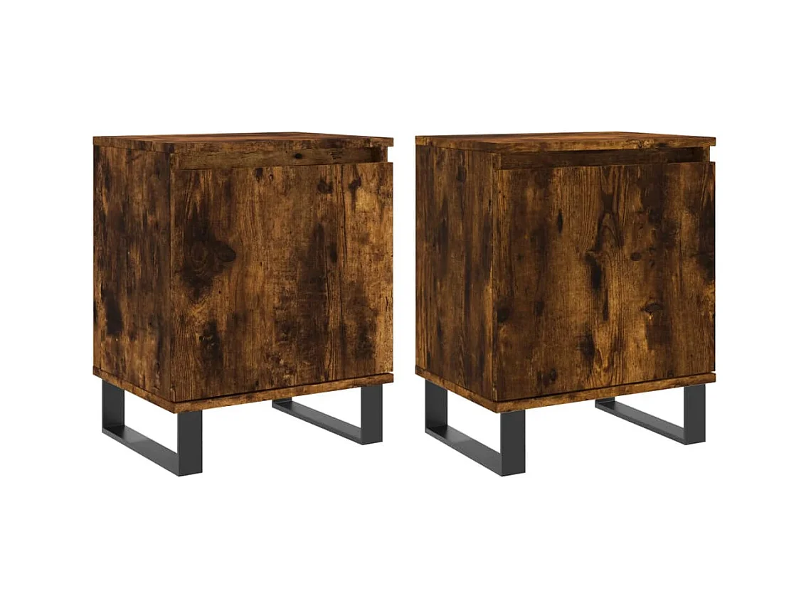 Cydor  Tables de chevet 2 pcs chêne fumé 40x30x50 cm bois d'ingénierie