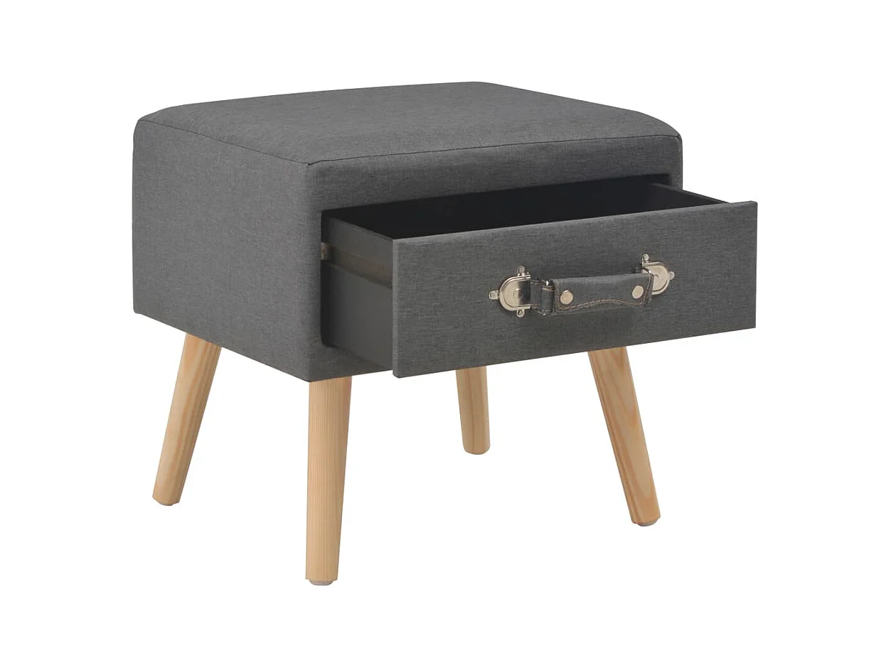 Melina Isabel  Table de chevet Gris foncé 40x35x40 cm Tissu