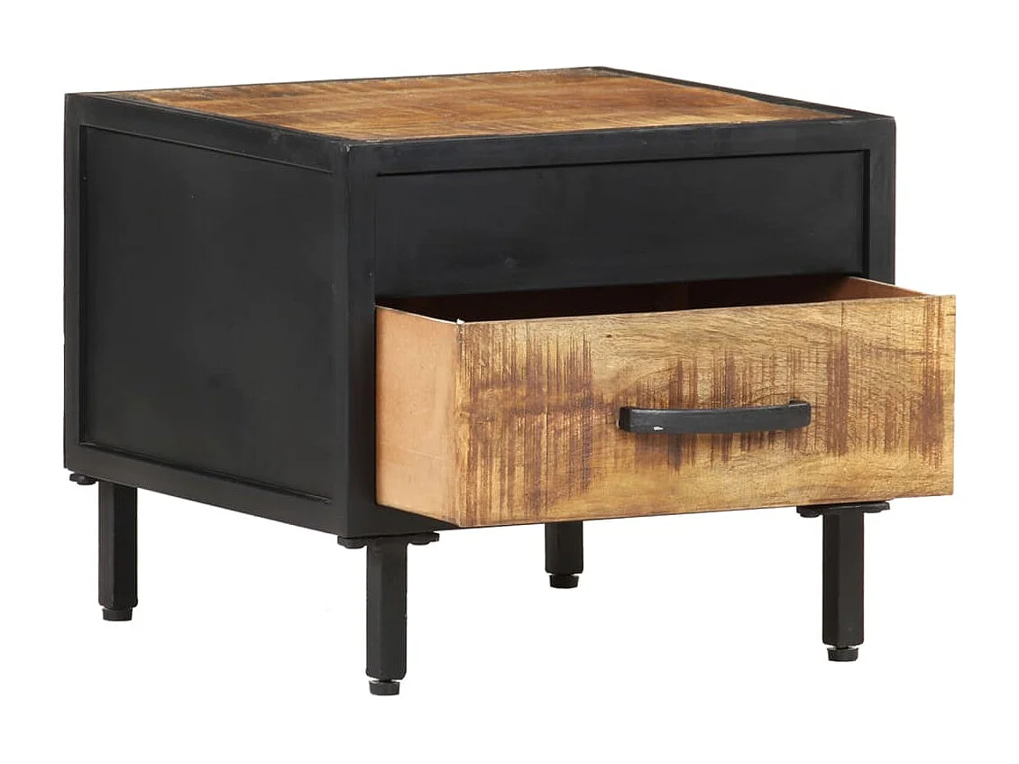 Garden Furniture -  Table de chevet 40x40x35 cm Bois de manguier brut