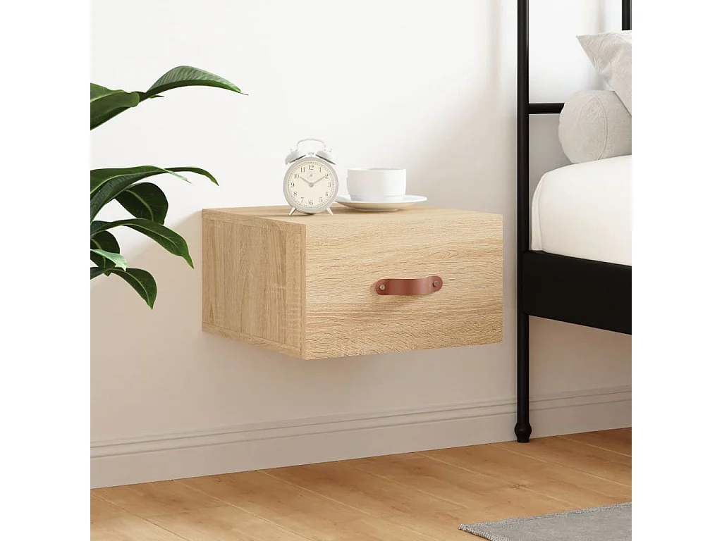 Brackettville  Table de chevet murale chêne sonoma 35x35x20 cm