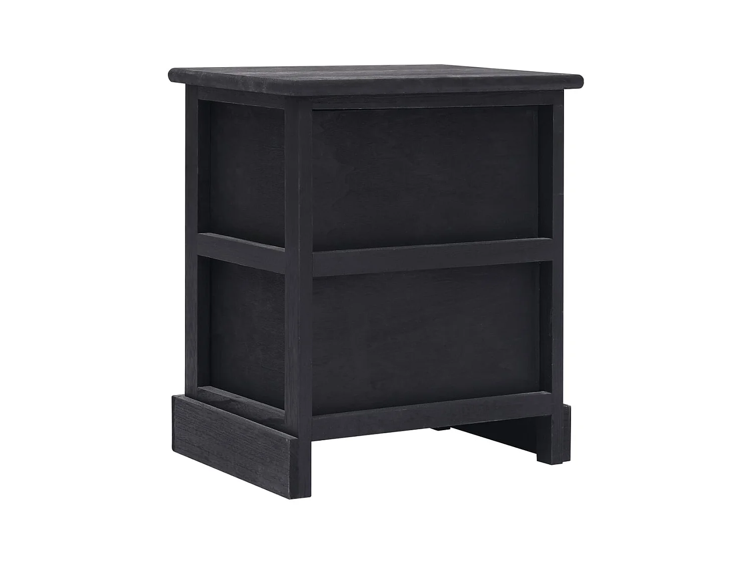 Rosolini  Table de chevet Noir 38 x 28 x 45 cm Bois de Paulownia