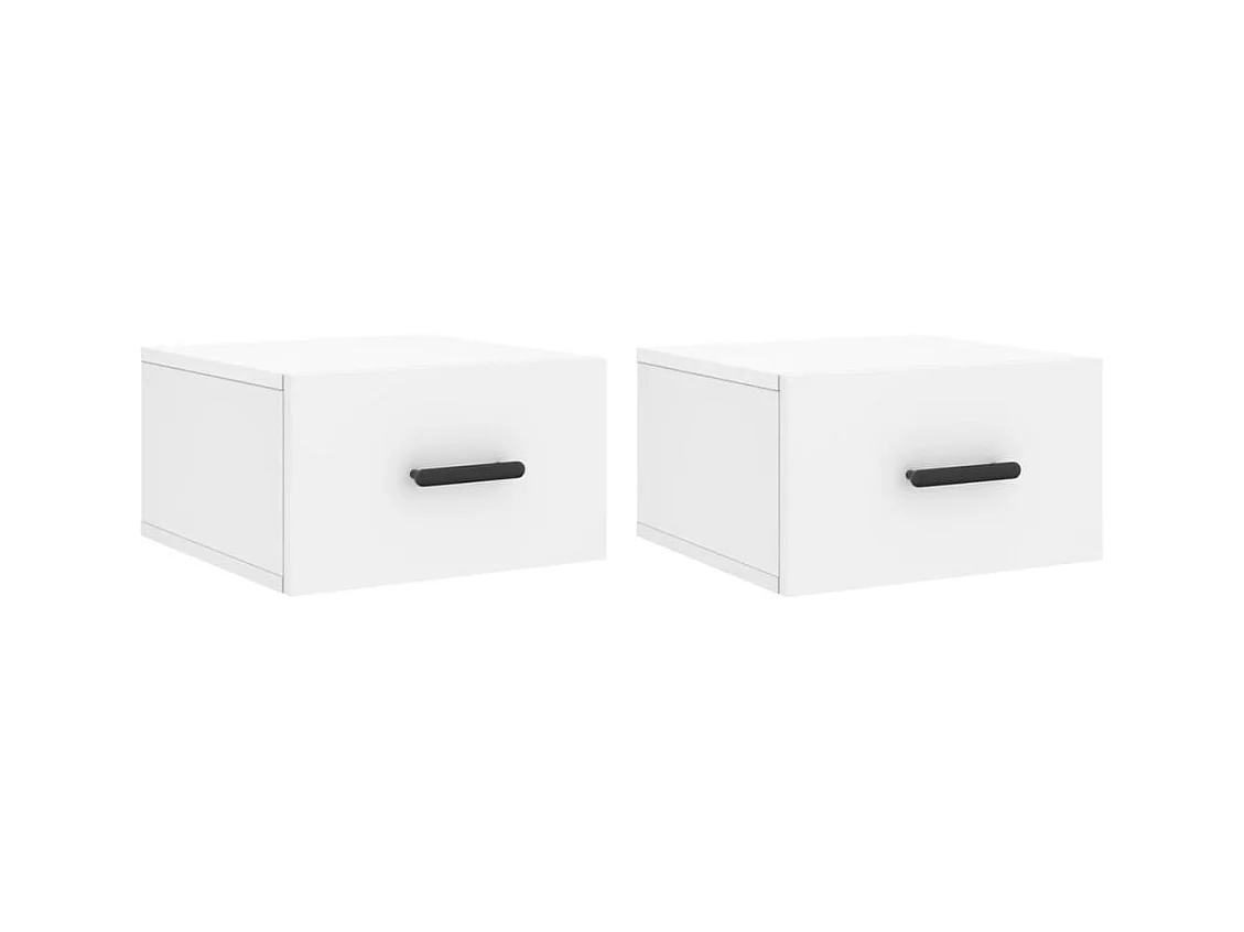 Cataula  Tables de chevet murales 2 pcs blanc 35x35x20 cm