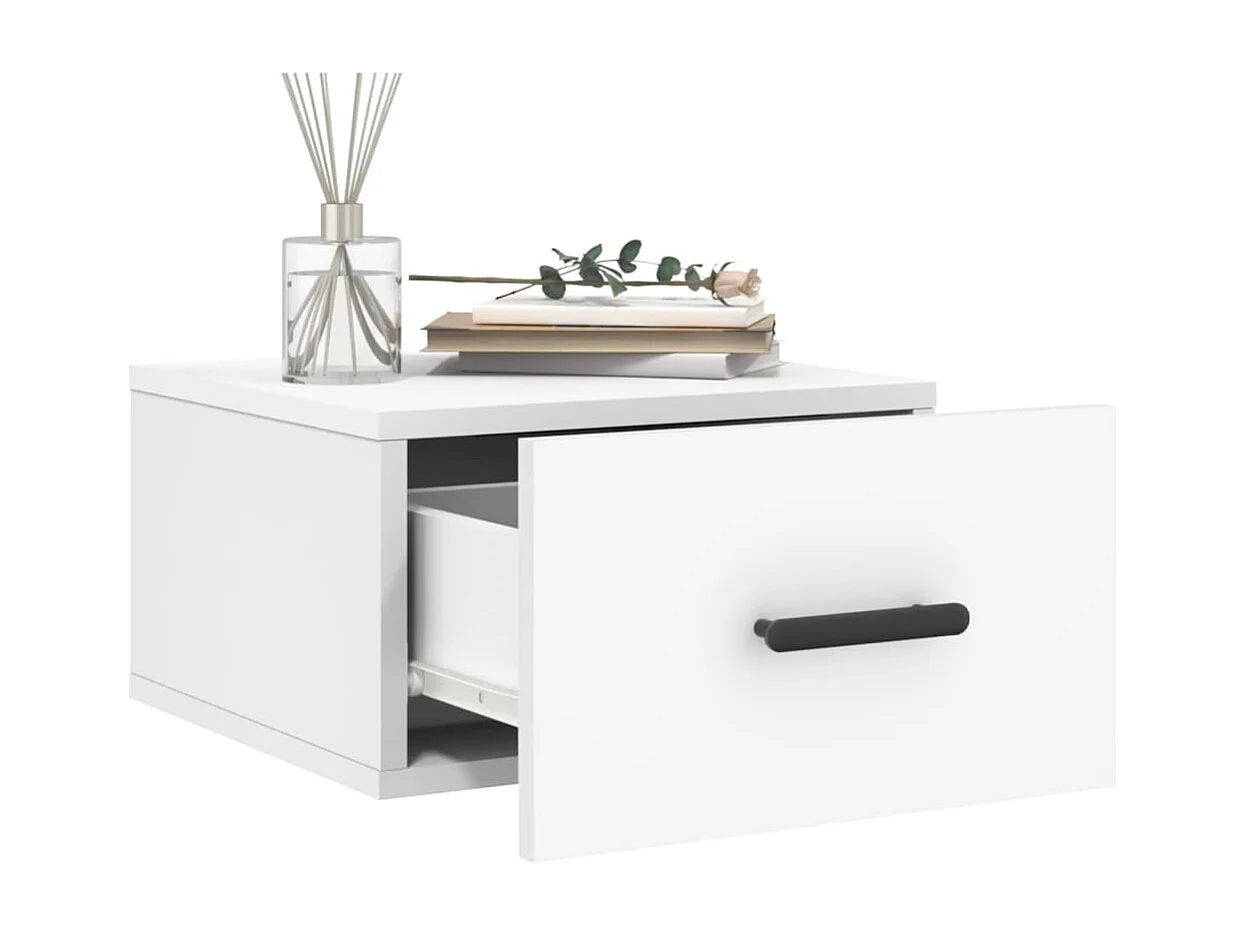 Cataula  Tables de chevet murales 2 pcs blanc 35x35x20 cm