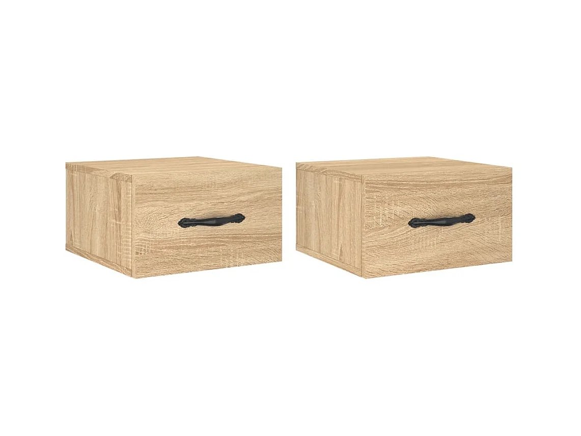 Carbon Hill  Tables de chevet murales 2 pcs chêne sonoma 35x35x20 cm