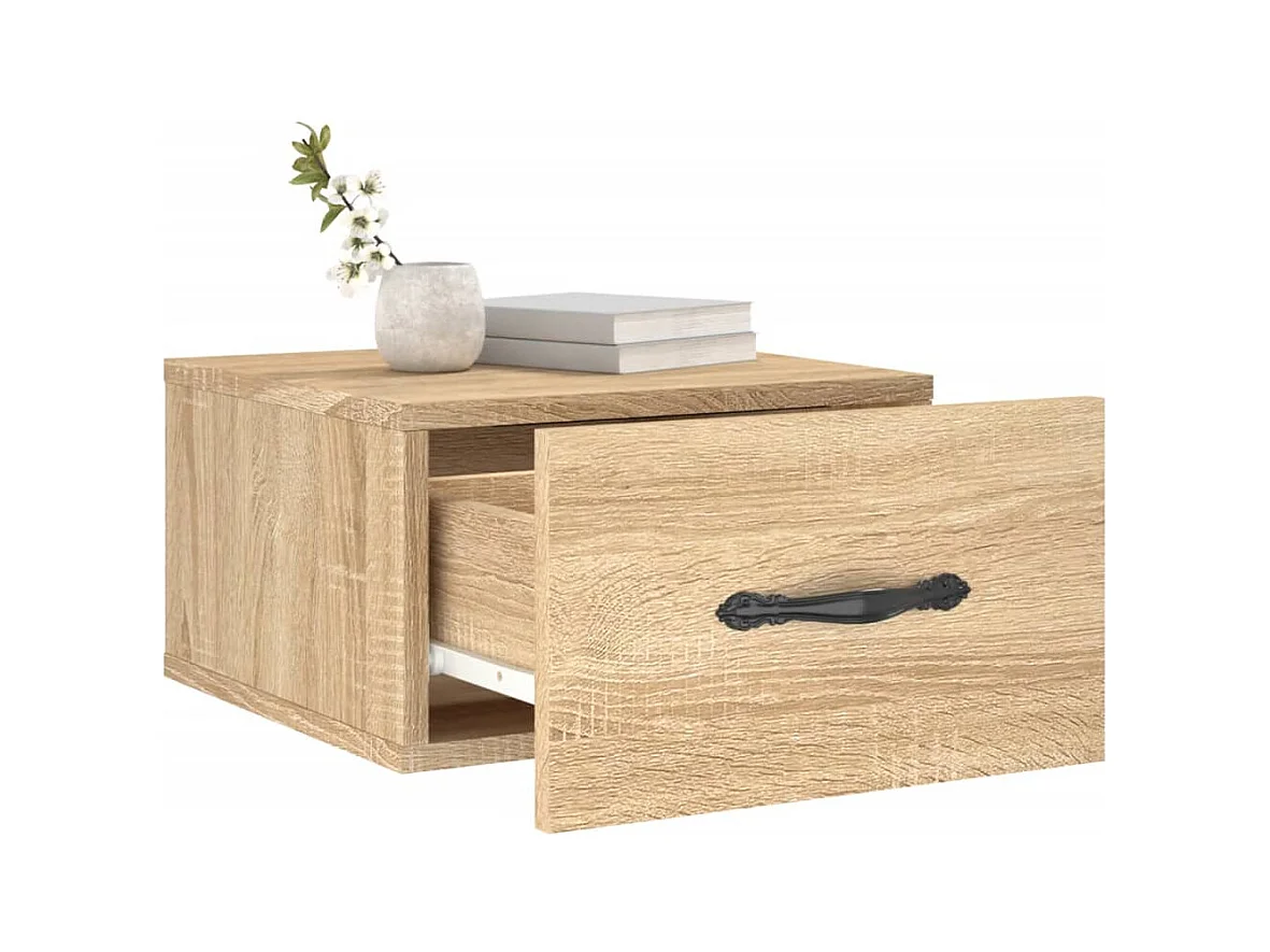 Carbon Hill  Tables de chevet murales 2 pcs chêne sonoma 35x35x20 cm