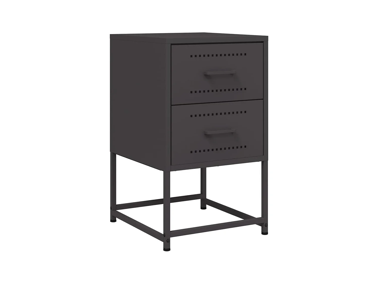 Trieste  Table de chevet noir 36x39x60,5 cm acier