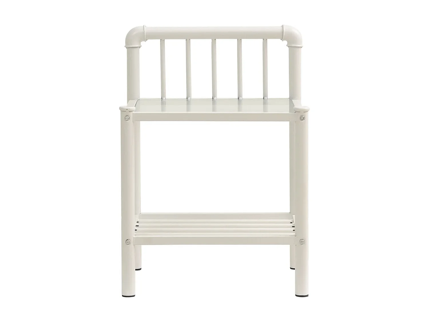 Ivelira  Tables de chevet 2 pcs Blanc et transparent Métal et verre