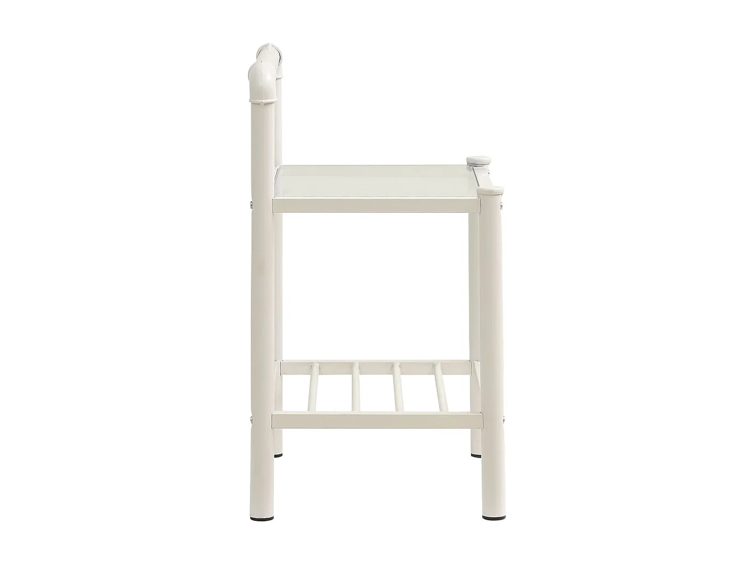 Ivelira  Tables de chevet 2 pcs Blanc et transparent Métal et verre