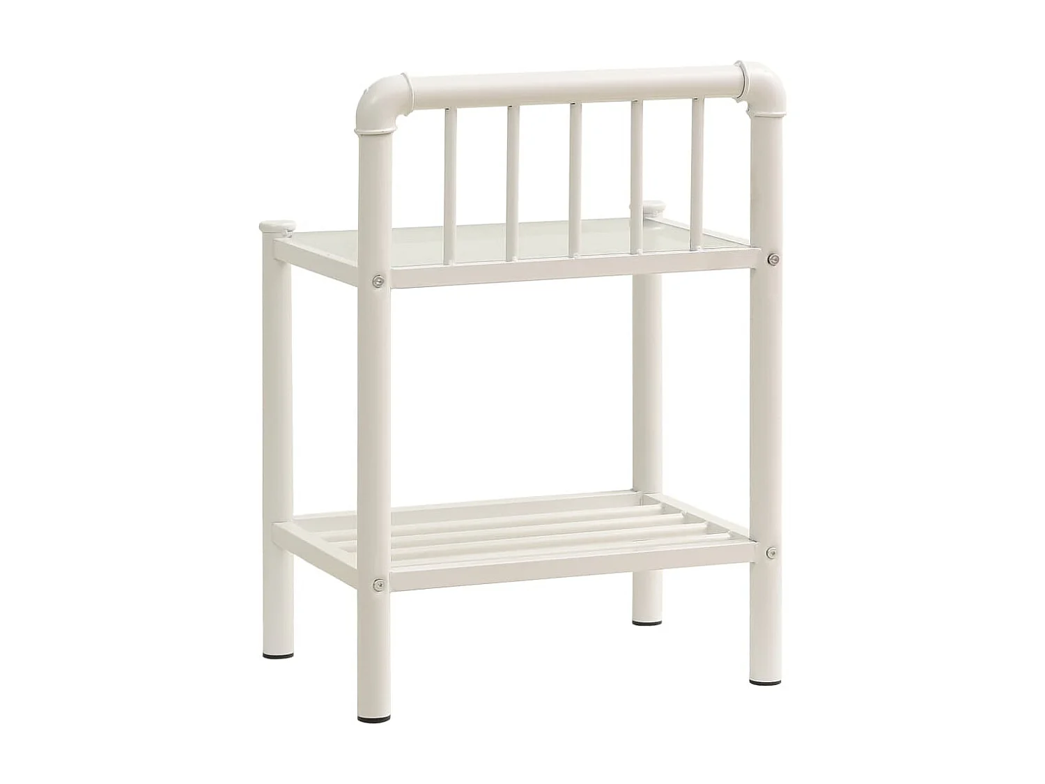 Ivelira  Tables de chevet 2 pcs Blanc et transparent Métal et verre