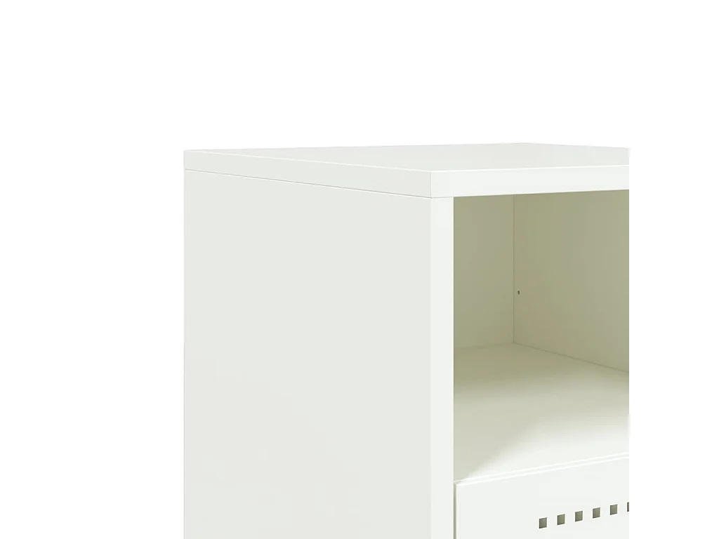 Inanna  Tables de chevet 2 pcs blanc 36x39x60,5 cm acier