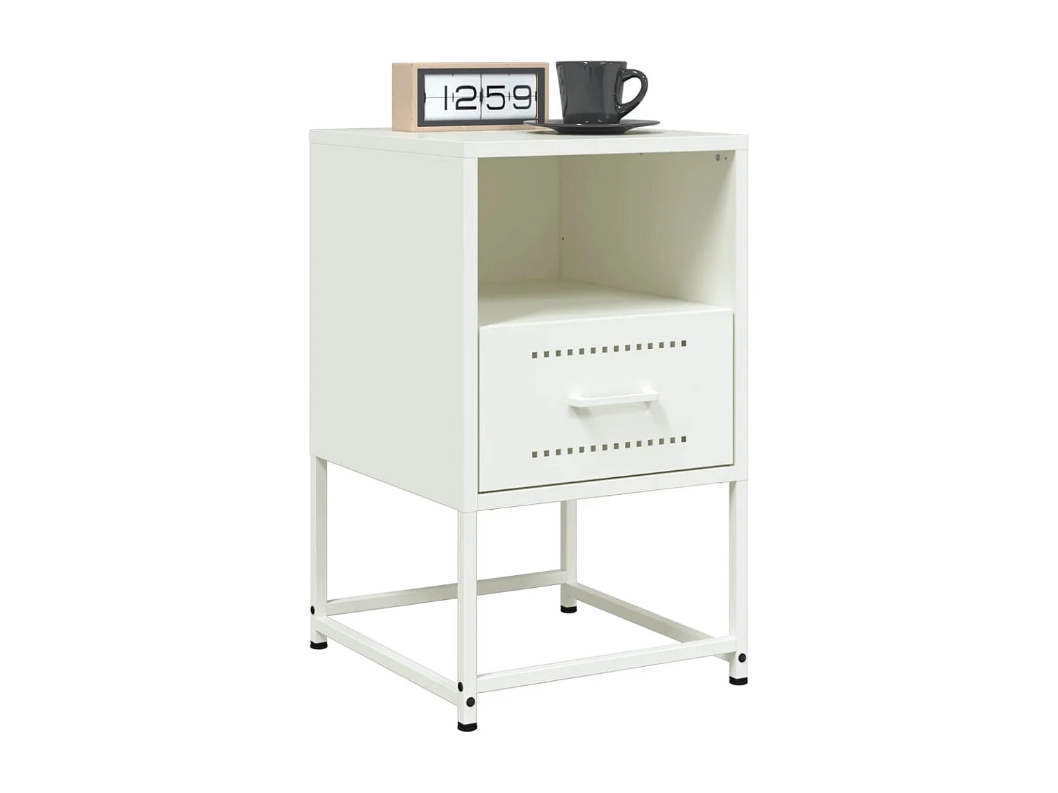 Inanna  Tables de chevet 2 pcs blanc 36x39x60,5 cm acier