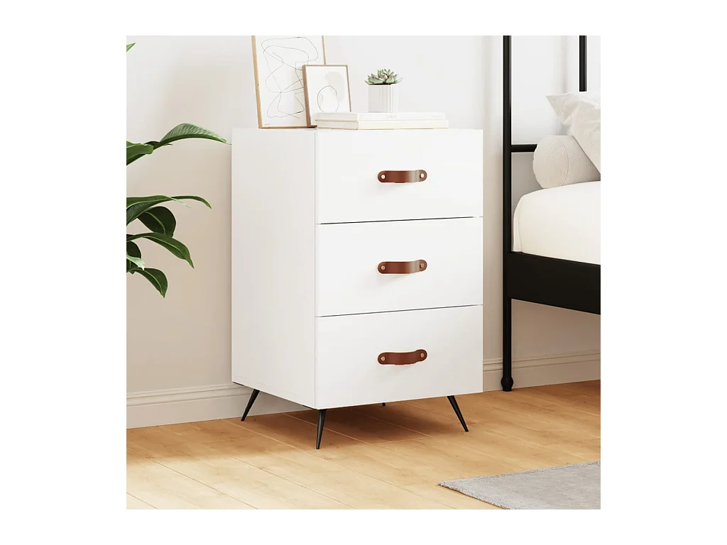 Uri  Table de chevet blanc 40x40x66 cm bois d'ingénierie