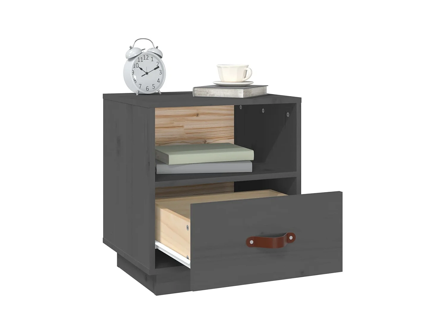 Lydar  Tables de chevet 2 pcs Gris 40x34x45 cm Bois de pin massif