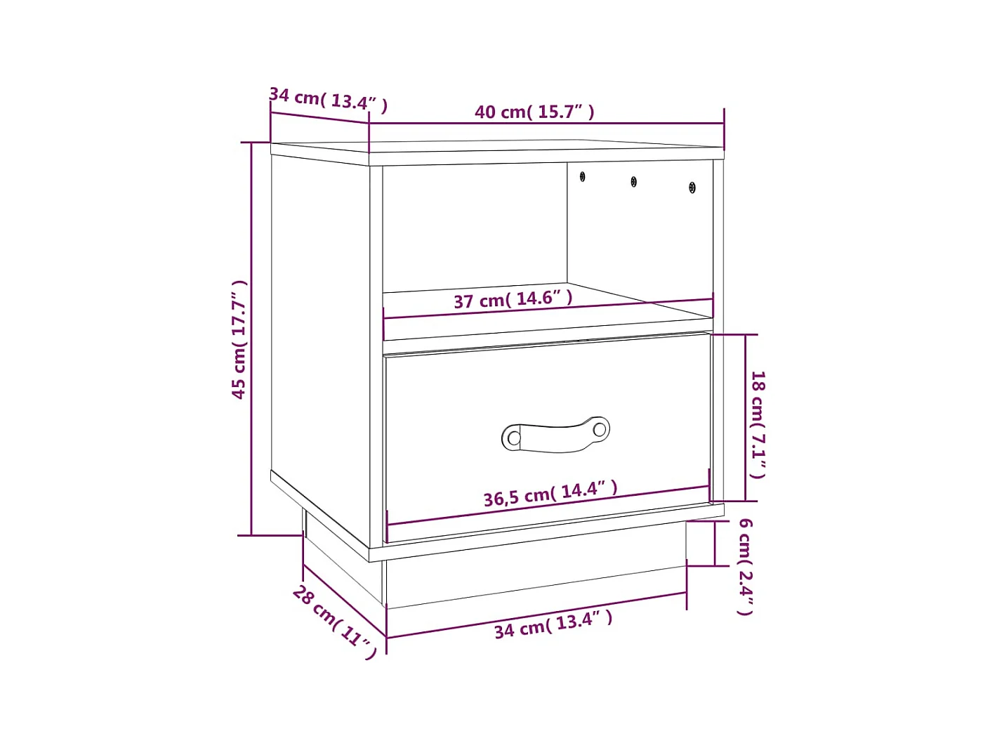 Lydar  Tables de chevet 2 pcs Gris 40x34x45 cm Bois de pin massif