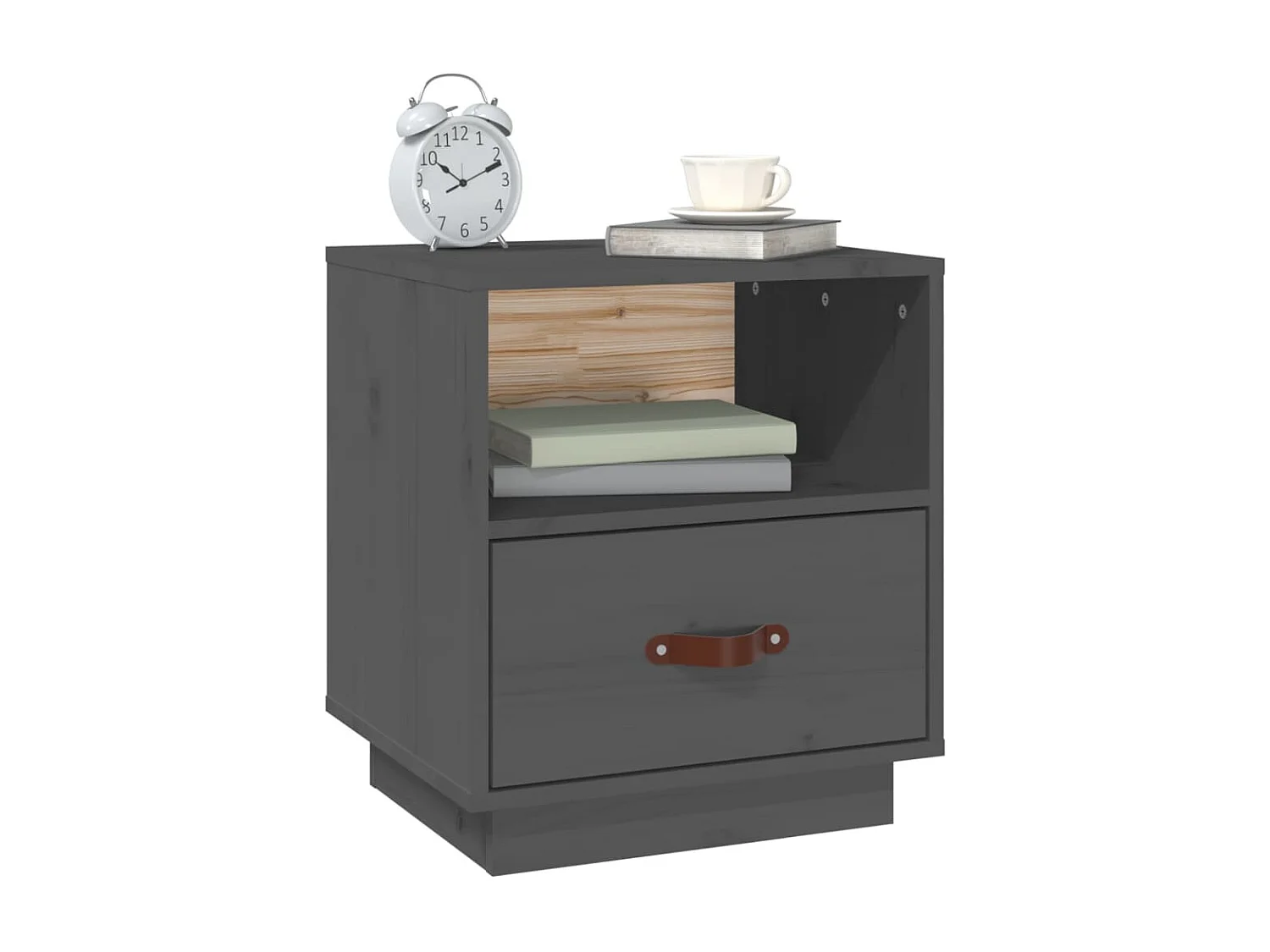 Lydar  Tables de chevet 2 pcs Gris 40x34x45 cm Bois de pin massif