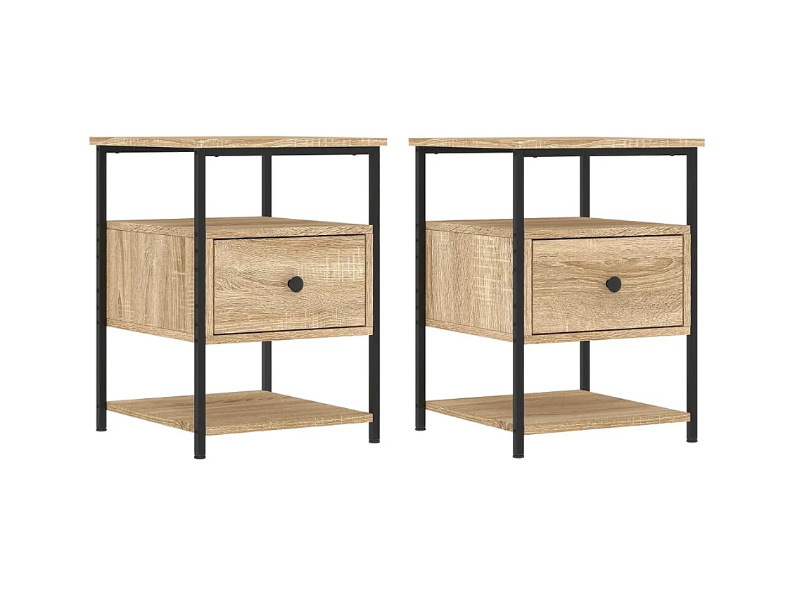 Lysli  Tables de chevet 2 pcs chêne sonoma 40x42x56 cm bois ingénierie