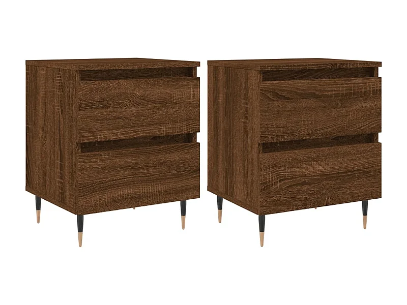 Tjeerd-Jan  Comodini 2pz Rovere Marrone 40x35x50 cm in Legno Multistrato