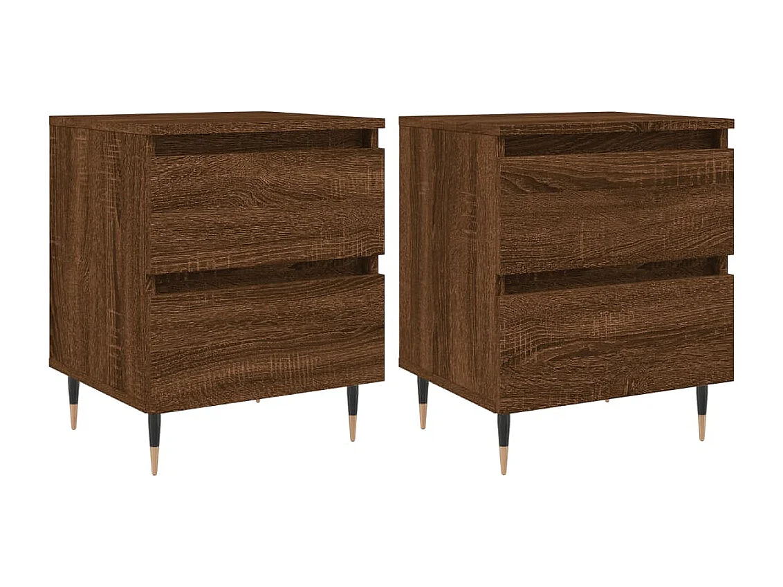 Tjeerd-Jan  Tables de chevet 2 pcs chêne marron 40x35x50 cm bois ingénierie