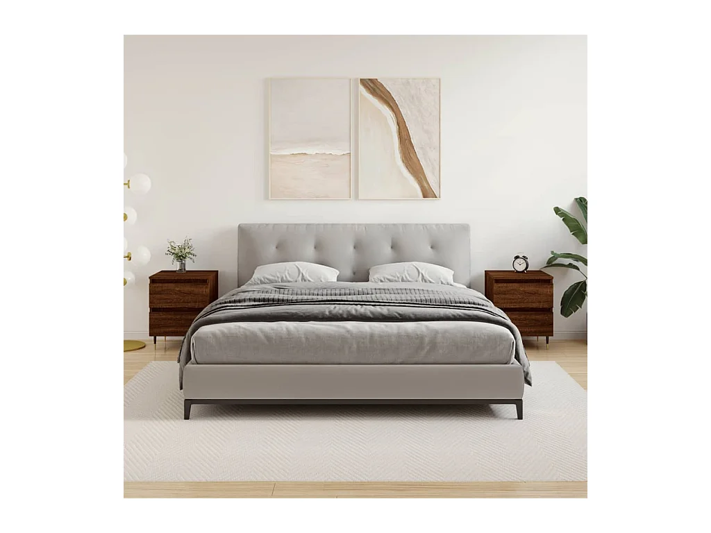 Tjeerd-Jan  Tables de chevet 2 pcs chêne marron 40x35x50 cm bois ingénierie