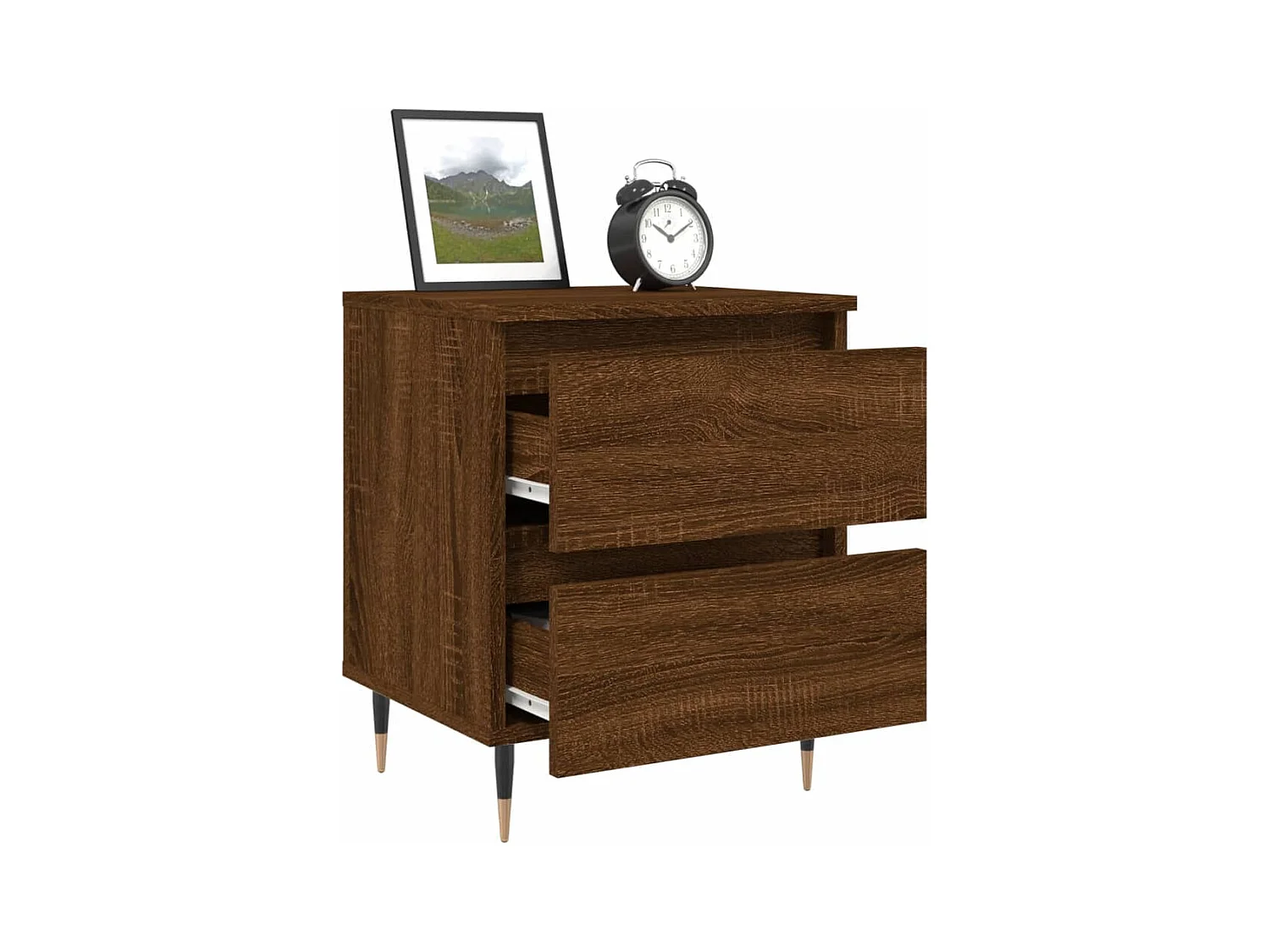 Tjeerd-Jan  Tables de chevet 2 pcs chêne marron 40x35x50 cm bois ingénierie