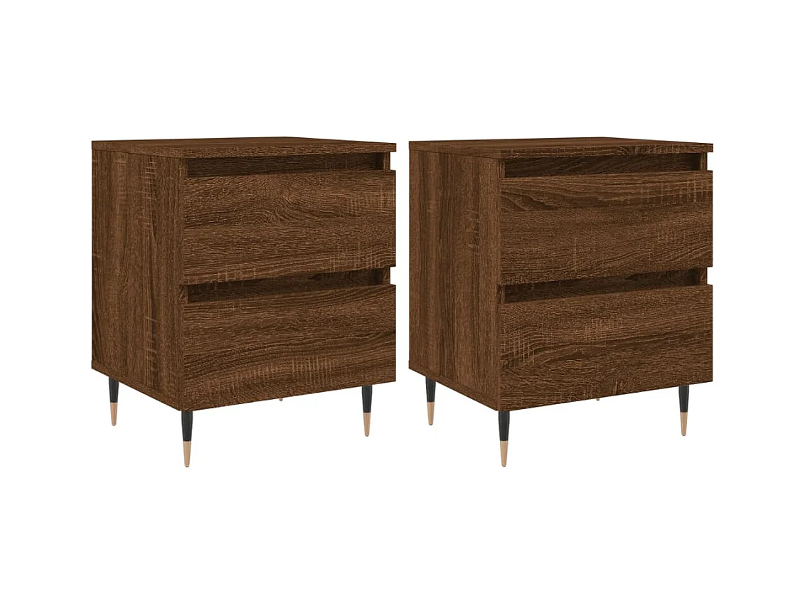 Tjeerd-Jan  Tables de chevet 2 pcs chêne marron 40x35x50 cm bois ingénierie