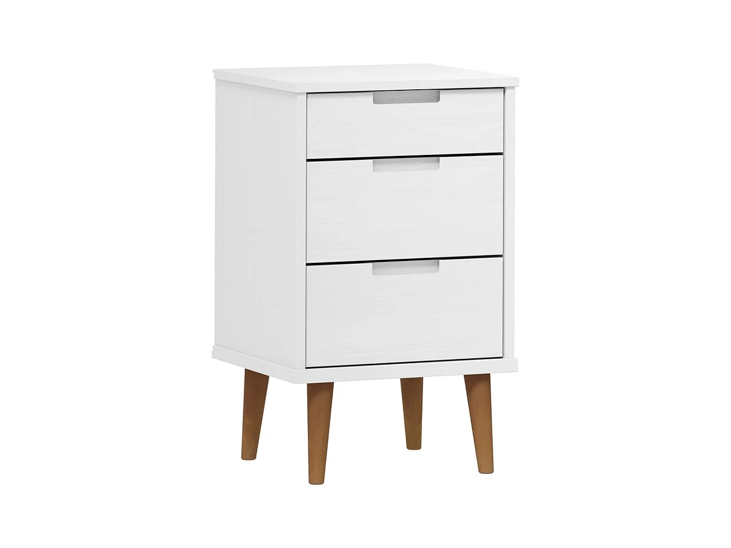 Marie-Aline  Table de chevet MOLDE Blanc 40x35x65 cm Bois de pin massif