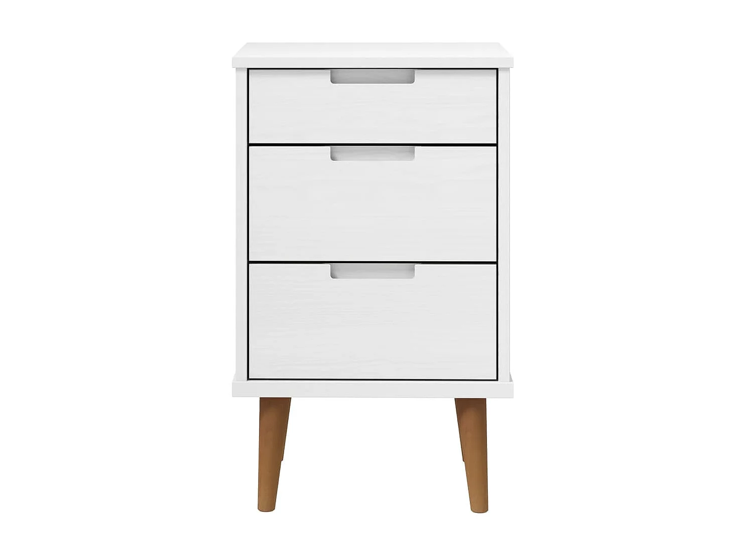 Marie-Aline  Table de chevet MOLDE Blanc 40x35x65 cm Bois de pin massif