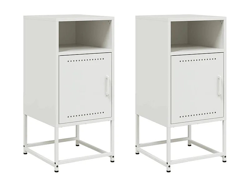 Jacek  Tables de chevet 2 pcs blanc 36x39x78 cm acier