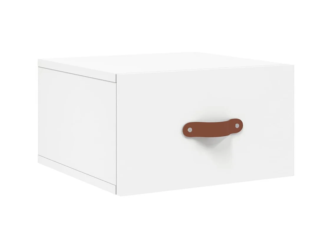 Brackettville  Table de chevet murale blanc 35x35x20 cm