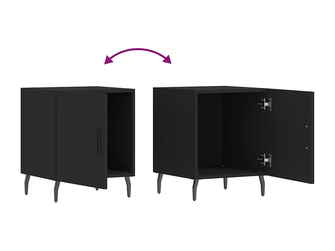 Volda  Tables de chevet 2 pcs noir 40x40x50 cm bois d’ingénierie