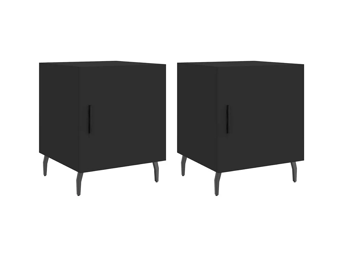 Volda  Tables de chevet 2 pcs noir 40x40x50 cm bois d’ingénierie
