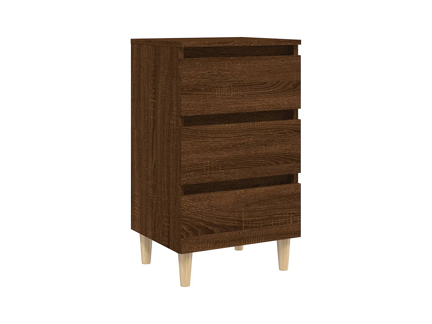 Kendallville  Table de chevet avec pieds en bois Chêne marron 40x35x69 cm