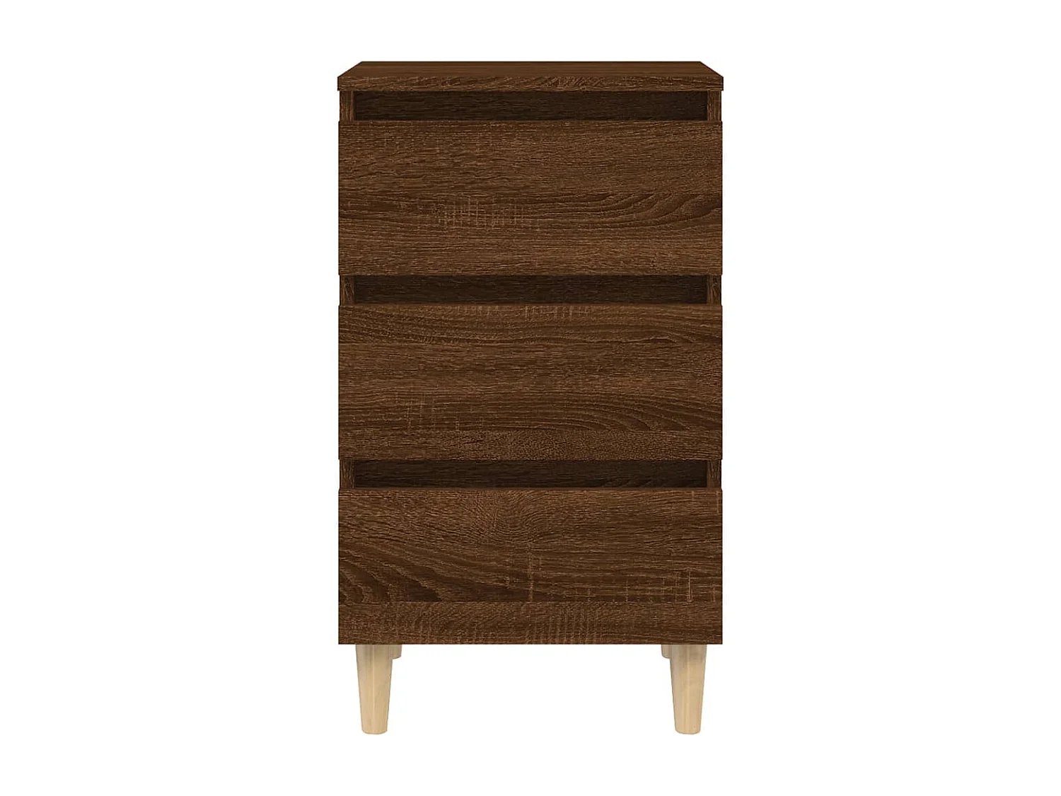 Kendallville  Table de chevet avec pieds en bois Chêne marron 40x35x69 cm