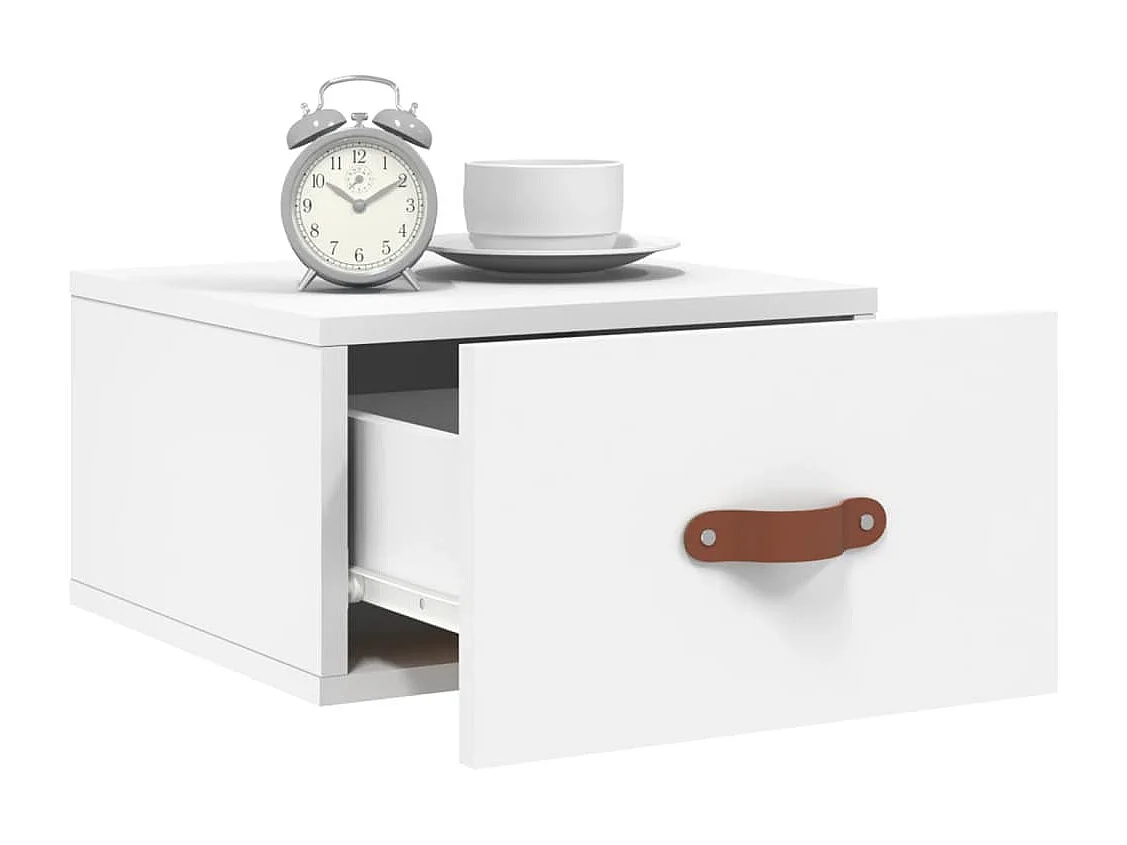 Brackettville  Tables de chevet murales 2 pcs blanc 35x35x20 cm