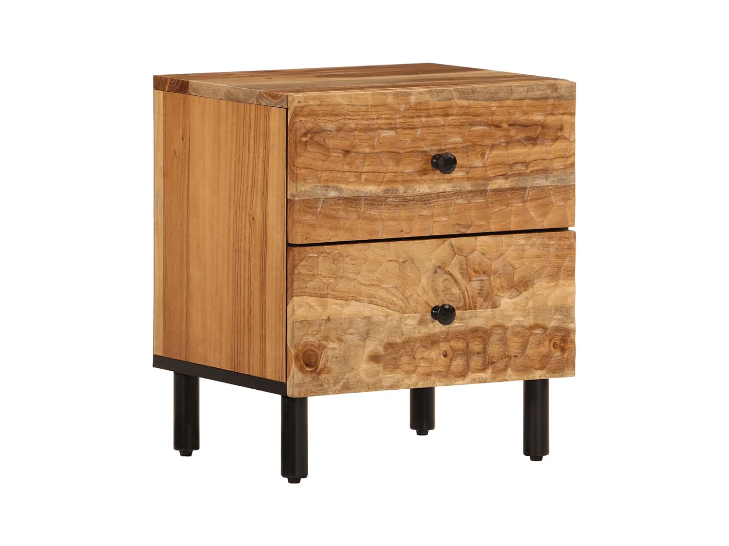 Mariëlle  Comodino 40x33x46 cm in Legno Massello di Acacia