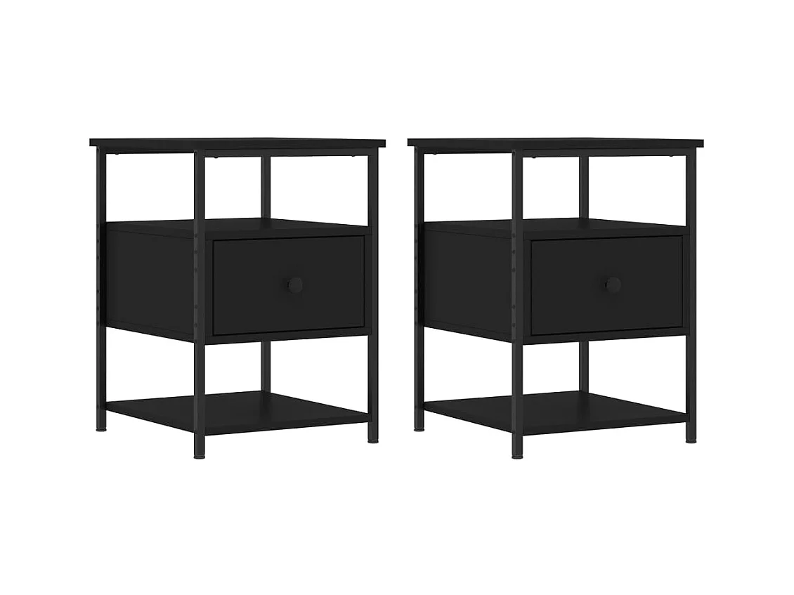 Lysli  Tables de chevet 2 pcs noir 40x42x56 cm bois d’ingénierie