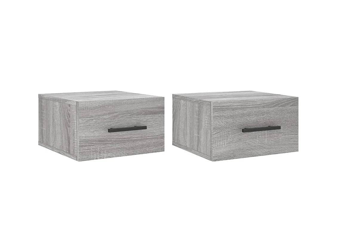 Evelyn Marie  Tables de chevet murales 2 pcs sonoma gris 35x35x20 cm